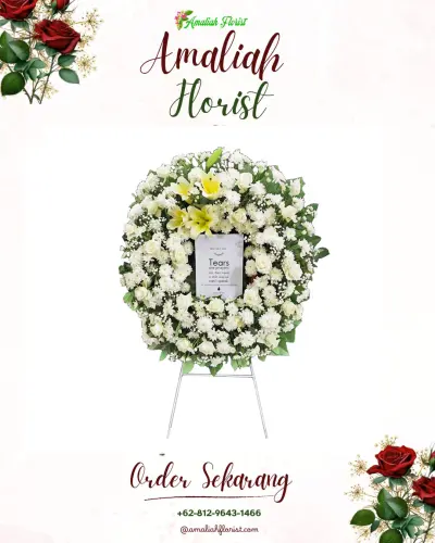 Krans Bunga Duka Cita di Wongaya Gede